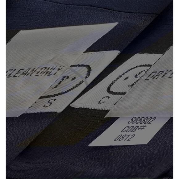 Bridgewater Navy Blue 100% Silk One Button Sewn In Shoulder Pads Blazer Size 8 - Picture 6 of 8